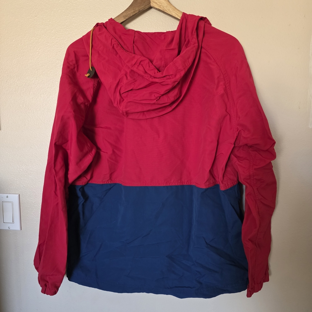 L.L. Bean Mens New Medium Red and Navy Mountain Classic Anorak Waterproof Jacket - Picture 3 of 7